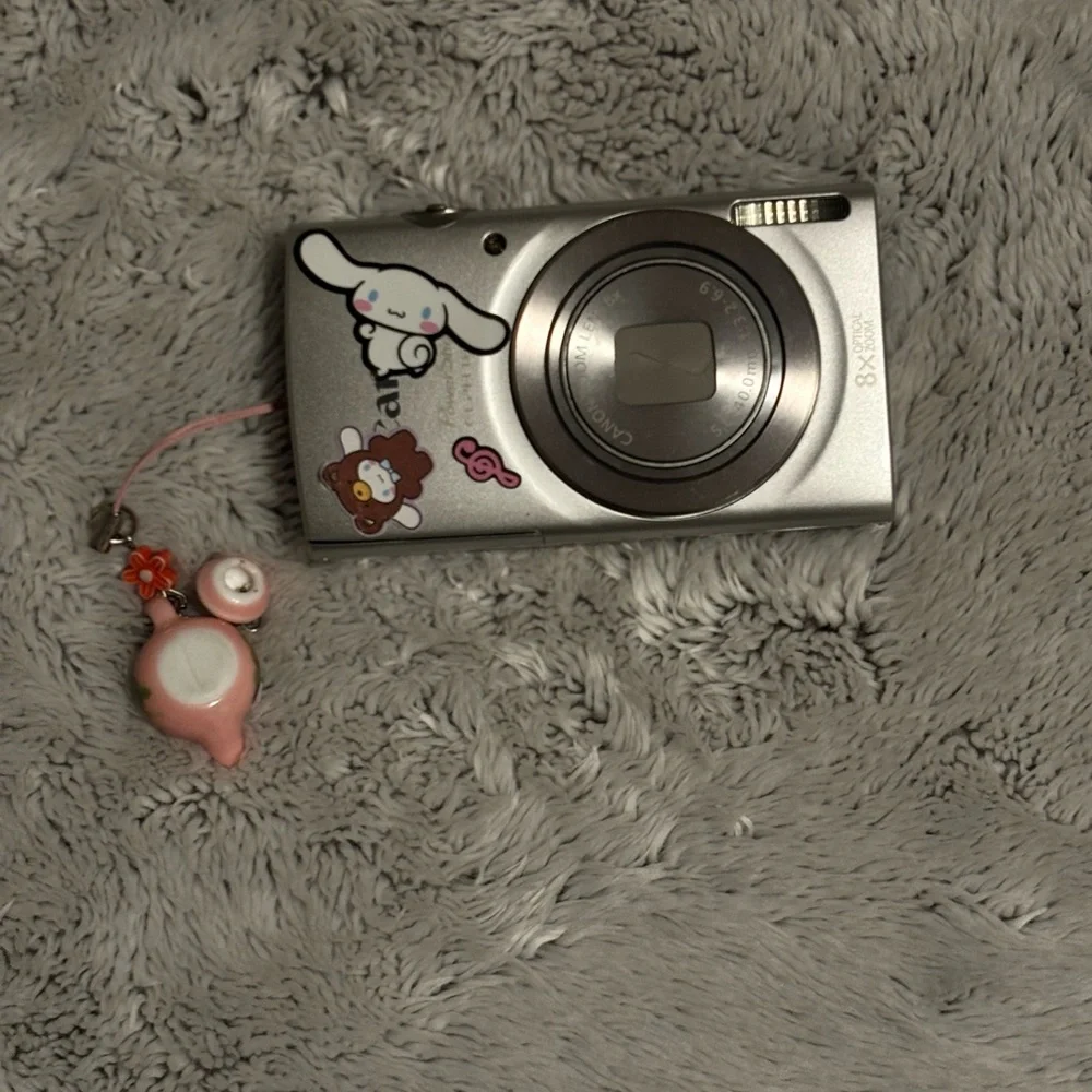 Canon Metallic Gray Camera with Fun Stickers